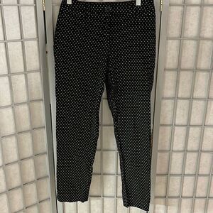 Cleo Every Body Polka Dot Ankle Pant, Size 2. Black and White.